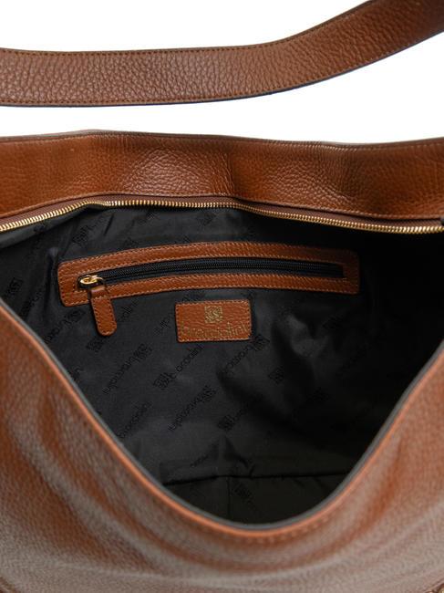 NORA Bolso bolso de cuero marr&oacute;n - Bolsos Mujer