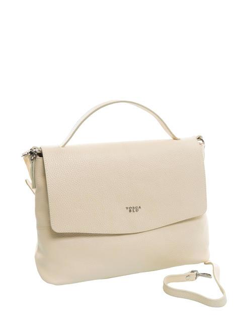 CICLAMINO Bolso maletín de piel martillada NATURAL - Bolsos Mujer