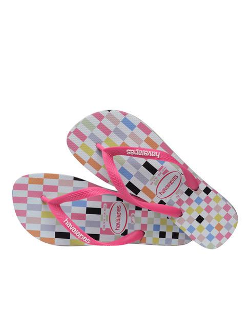 TOP CHECK Chancletas gris hielo/rosa - Zapatos unisex