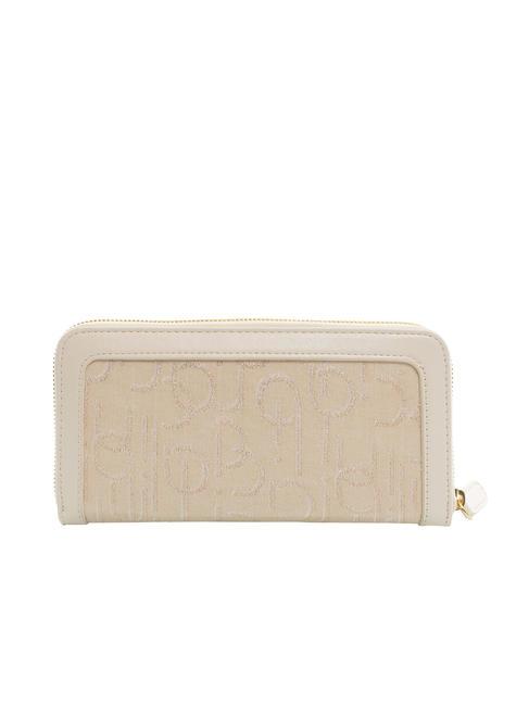 FONT Cartera grande con cremallera alrededor beige - Carteras Mujer