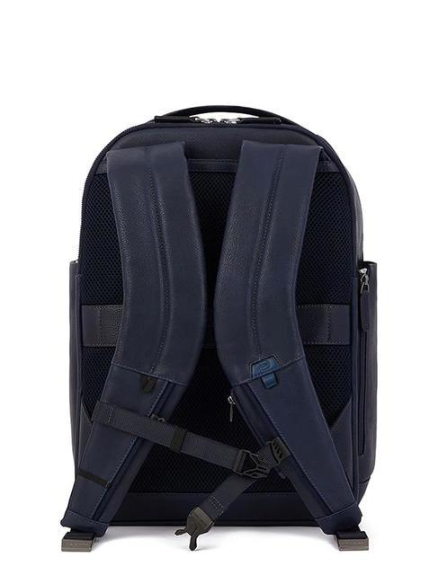 PAAVO Mochila para portátil de 15,6", en piel azul - Mochilas para portátil