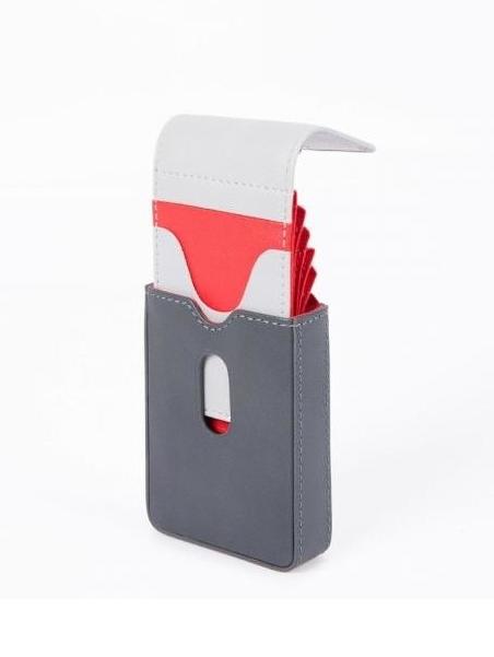 URBAN Tarjetero de piel Gris - Carteras Hombre