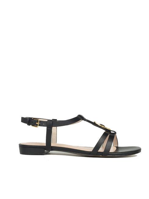 CHARA SMOOTH Sandalias planas de piel negro - Zapatos Mujer