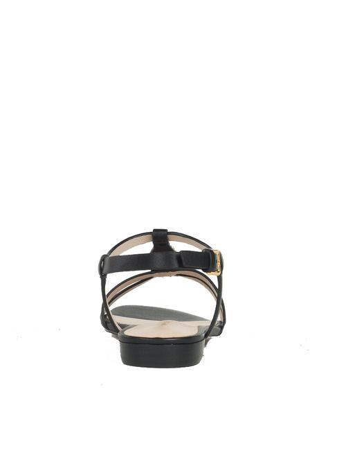 CHARA SMOOTH Sandalias planas de piel negro - Zapatos Mujer