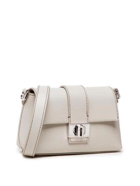 CHARLOTTE Bolso bandolera mini de piel perla - Bolsos Mujer