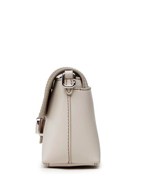 CHARLOTTE Bolso bandolera mini de piel perla - Bolsos Mujer