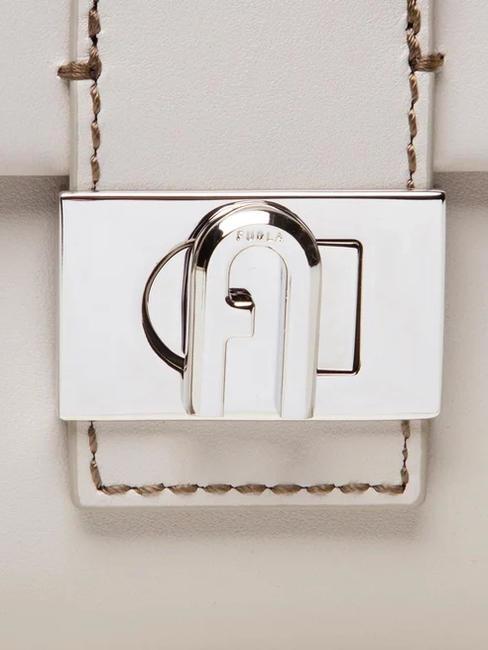 CHARLOTTE Bolso bandolera mini de piel perla - Bolsos Mujer