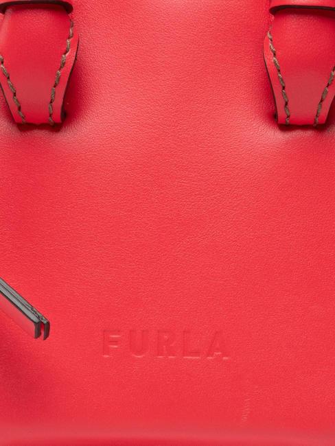 MIASTELLA Bolso de mano de piel con bandolera fuego - Bolsos Mujer