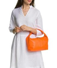 FURLA GINGER Bolso pequeño en piel de coco. naranja fluorescente - Bolsos Mujer - 4