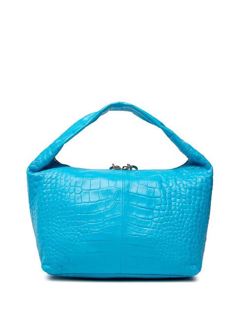 GINGER Bolso pequeño en piel de coco. cian - Bolsos Mujer