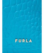 FURLA GINGER Bolso pequeño en piel de coco. cian - Bolsos Mujer - 4