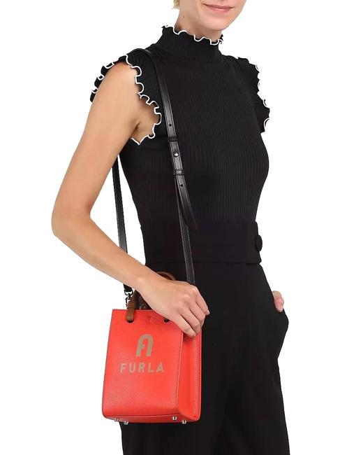 VARSITY STYLE Bolso vertical de piel con bandolera rociado+gris - Bolsos Mujer