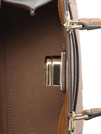 1927 Bolso mini de piel greige + negro + coñac h - Bolsos Mujer