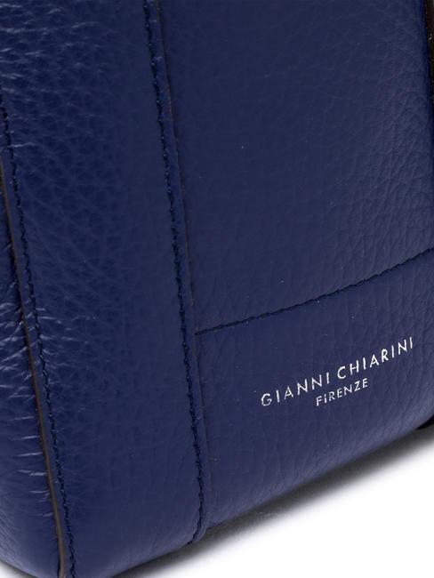 SUPERLIGHT Bolso de piel martillada con doble asa galaxia azul-t.moro - Bolsos Mujer