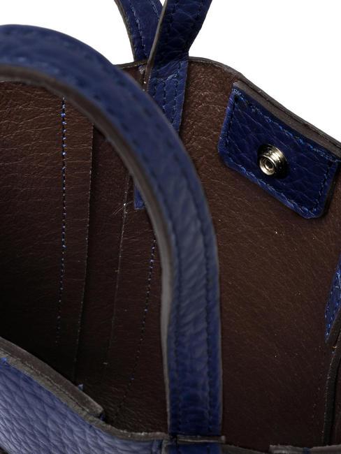 SUPERLIGHT Bolso de piel martillada con doble asa galaxia azul-t.moro - Bolsos Mujer