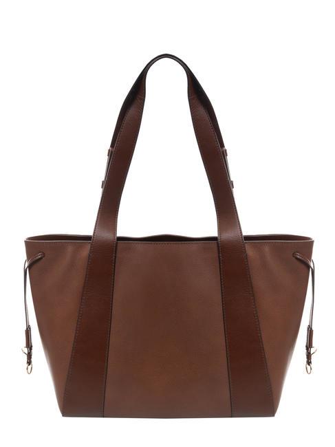 CARLOTTA Bolso shopping de piel al hombro BROWN - Bolsos Mujer
