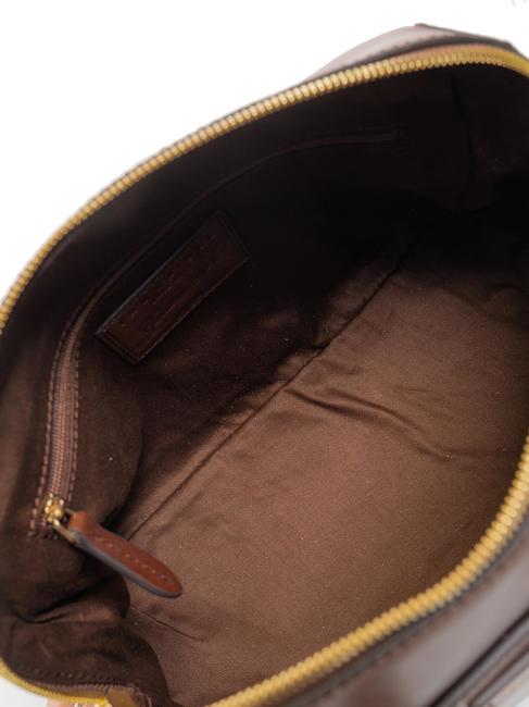 CECILIA Bolso baúl de piel con bandolera BROWN - Bolsos Mujer