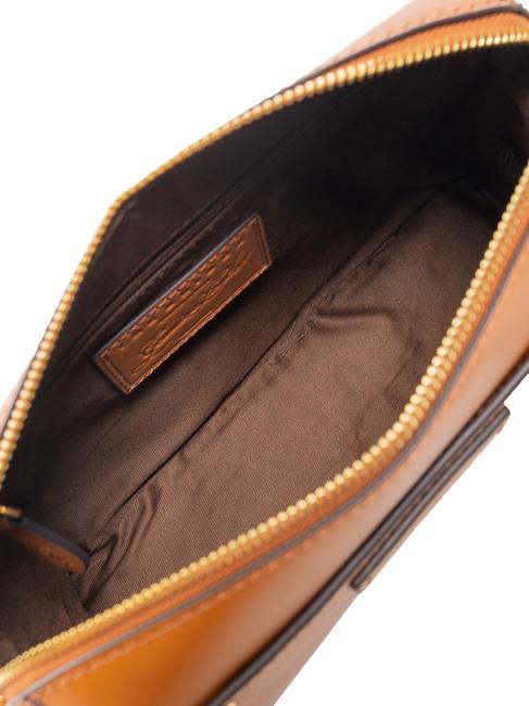 CECILIA Bolso bandolera en piel Cognac / Oro - Bolsos Mujer