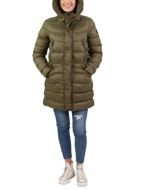 CHALA NY edredón largo oliva oscuro - Chaquetas de plumas de mujer