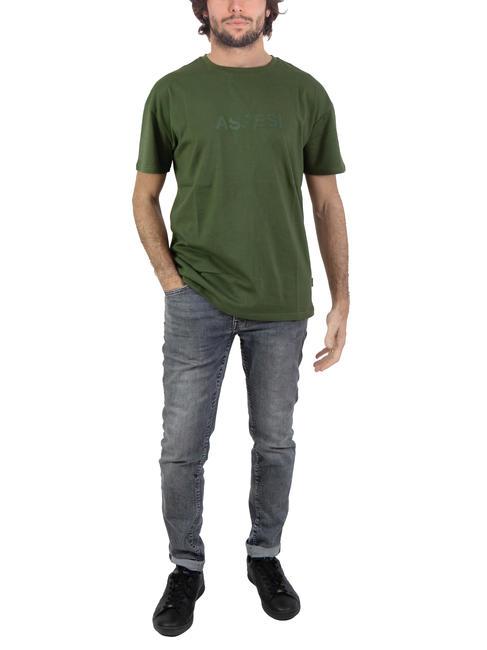 BASIC FLOCK Camiseta de algodón con logo militar - camiseta