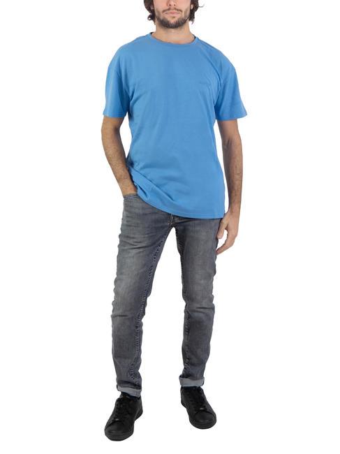 BASIC Camiseta de algodón con logo azul claro - camiseta