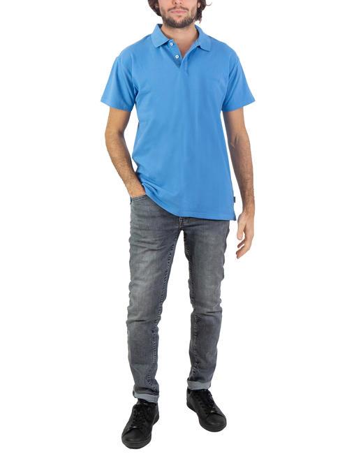 BASIC Polo elástico de manga corta azul claro - camisa polo