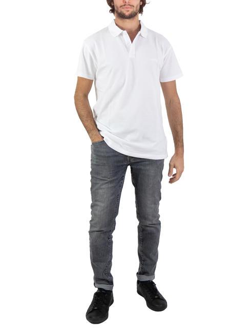 BASIC Polo elástico de manga corta blanco - camisa polo