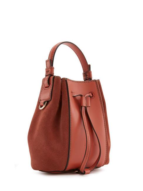 MIASTELLA Bolso bombonera mini de piel canela - Bolsos Mujer