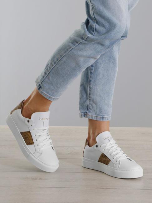 TODA zapatillas bajas Blanco / marr&oacute;n - Zapatos Mujer