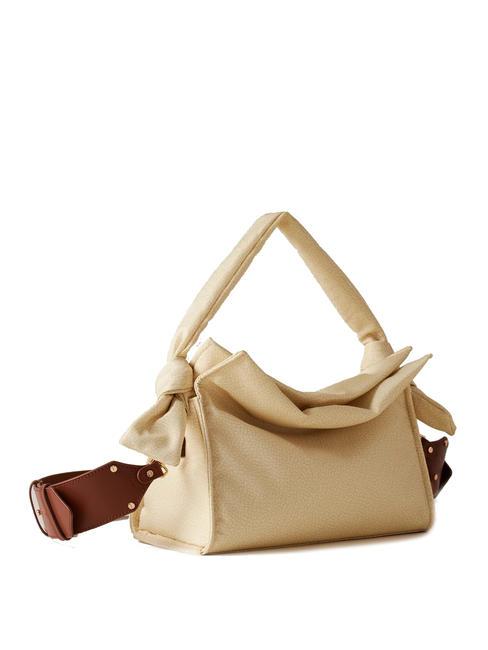 LOVER NYLON Bolso hobo peque&ntilde;o con bandolera manzanilla/cuero - Bolsos Mujer