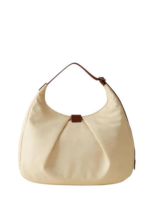 HOBO CORTINA MEDIUM Bolso bandolera mediano manzanilla/cuero - Bolsos Mujer