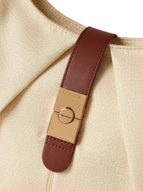 HOBO CORTINA MEDIUM Bolso bandolera mediano manzanilla/cuero - Bolsos Mujer