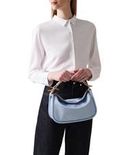 BORBONESE HORSEBACK NYLON Bolso de mano con bandolera topacio/gris claro - Bolsos Mujer - 6