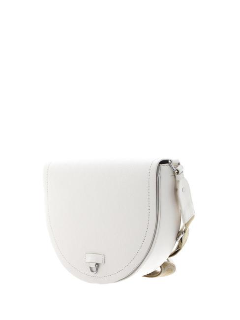 BLAIRE RIBBON Bolso de piel con solapa y bolsito leche de coco - Bolsos Mujer