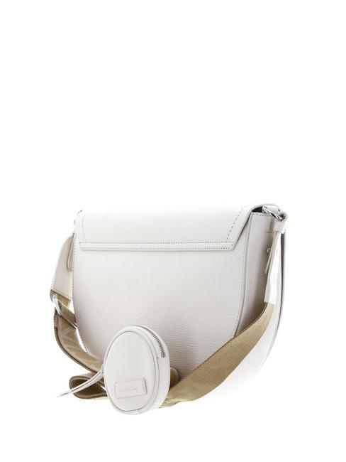 BLAIRE RIBBON Bolso de piel con solapa y bolsito leche de coco - Bolsos Mujer