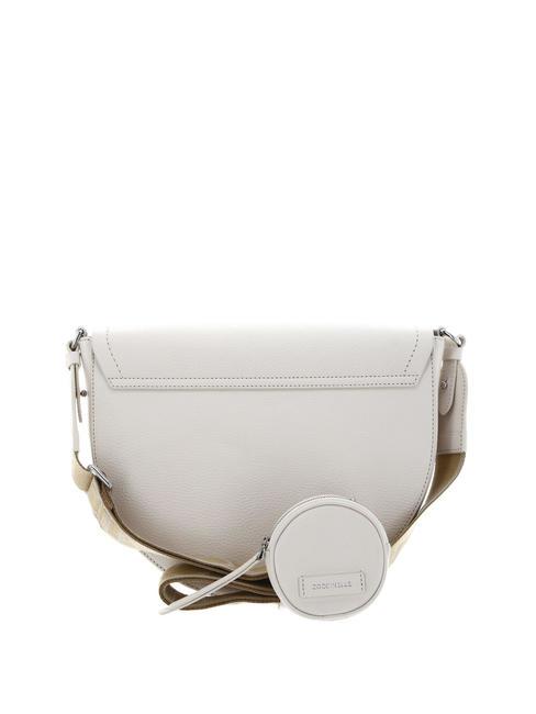 BLAIRE RIBBON Bolso de piel con solapa y bolsito leche de coco - Bolsos Mujer
