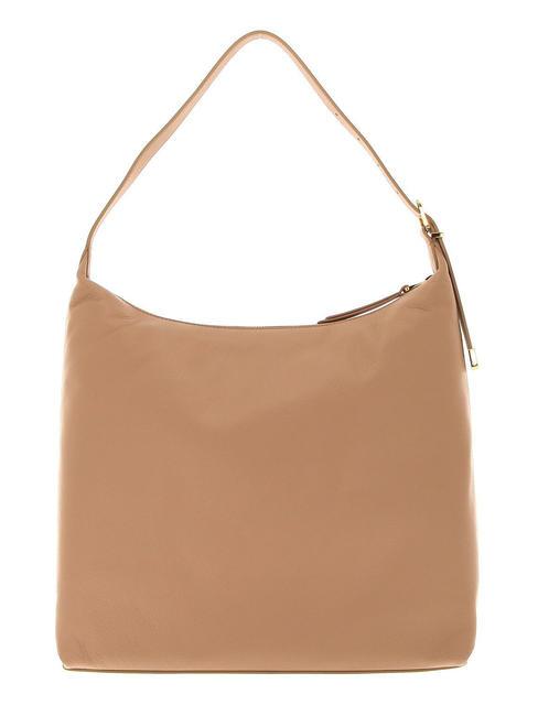 GLEEN Bolso hobo de piel granulada tostado - Bolsos Mujer