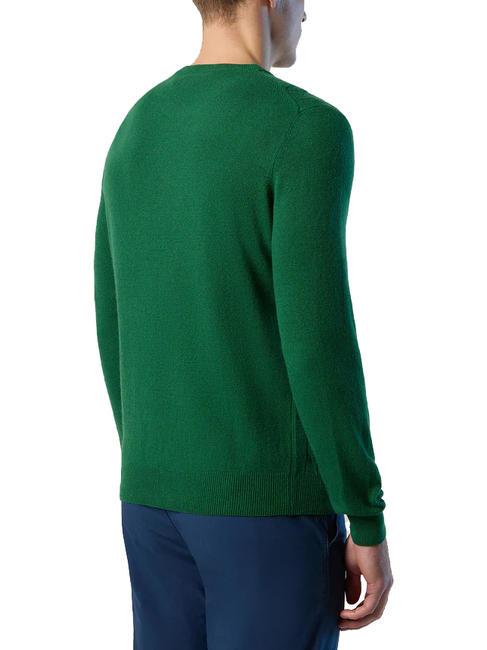 CABLE Jersey de ochos con cuello redondo edén verde - Suéteres de los hombres