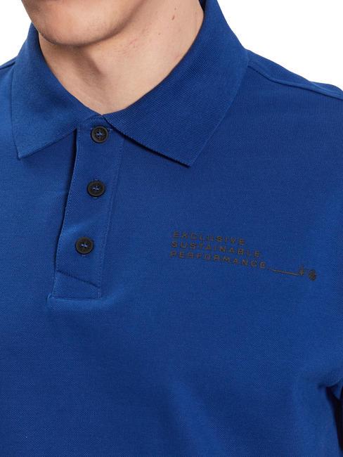 MASERATI Polo de manga corta de algodón elástico azul eléctrico - camisa polo
