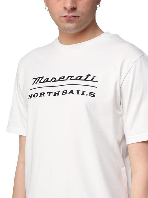 MASERATI Camiseta de algodón con estampado maxi blanco - camiseta