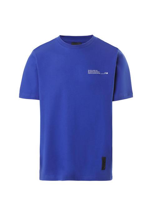 MASERATI Camiseta de algodón con estampado azul eléctrico - camiseta