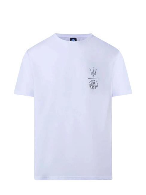 MASERATI Camiseta con estampado gráfico blanco - camiseta