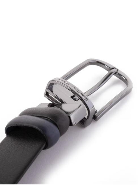 BLACK SQUARE Cinturón de piel reversible azul negro - Cinturones