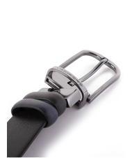 PIQUADRO BLACK SQUARE Cinturón de piel reversible azul negro - Cinturones - 3