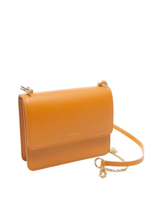 ANNE Mini bolso con solapa de piel martillada pimenton - Bolsos Mujer