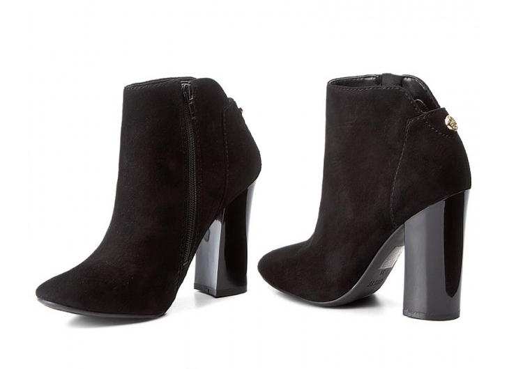 Guess Botines Luana, En Gamuza Negro - ¡Compra A Precios De Outlet!
