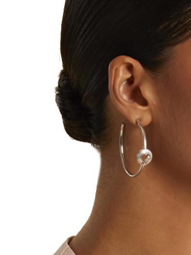 ROLLING HEARTS Aretes de aro oro amarillo - Pendientes