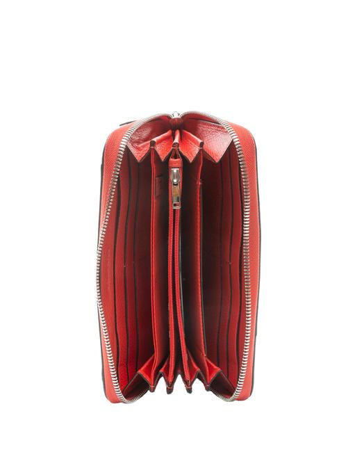 MUSE Cartera grande de piel con cremallera ROJO - Carteras Mujer