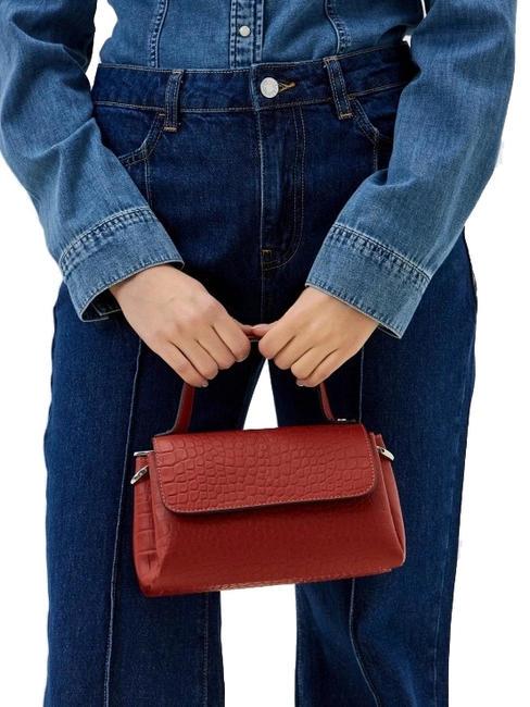 BIGNE Bolso pequeño de piel de coco ladrillo - Bolsos Mujer