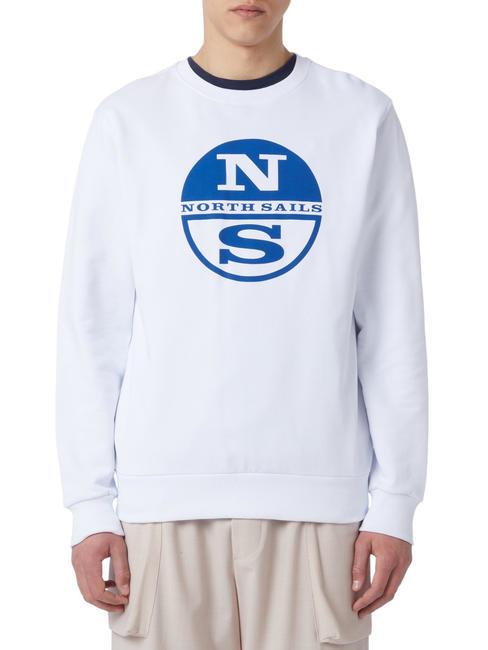 N|S LOGO Sudadera de algodón con cuello redondo blanco - Sudaderas